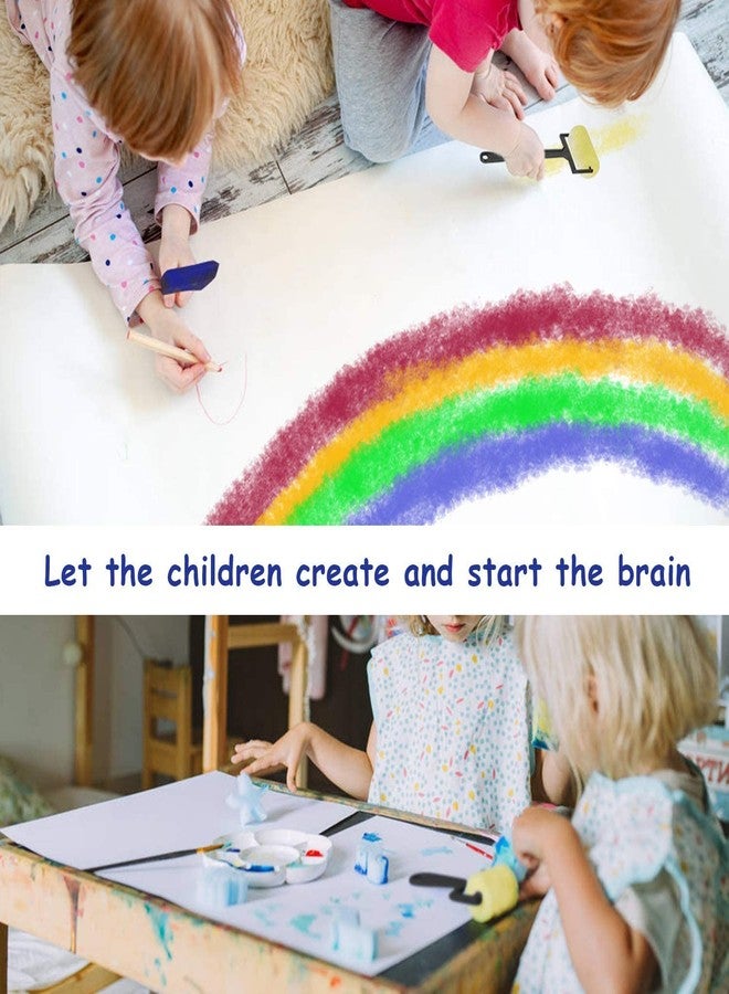 ikis 3Pcs White Sponge Paint Brushes Children Graffiti Roller Stamp Kids Painting Toy - Image 3